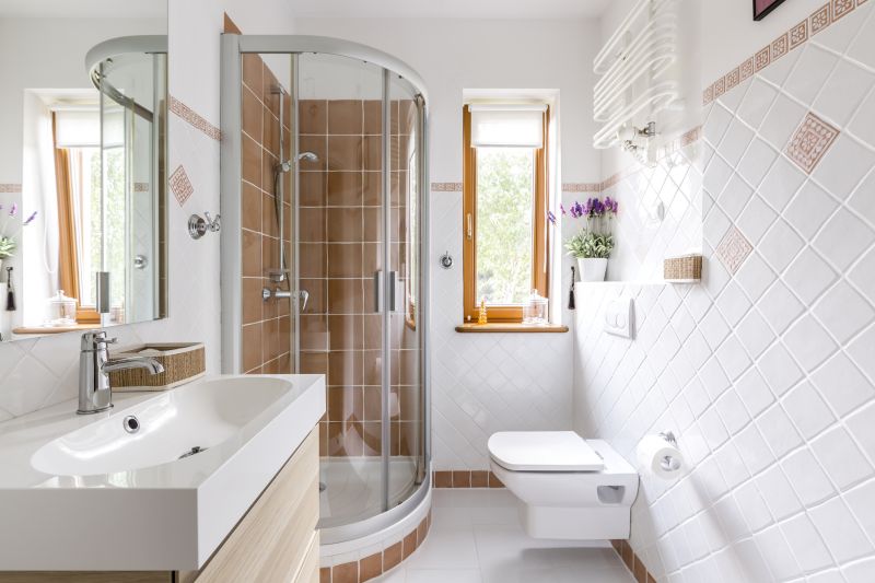Corner Shower with Built-In Storage